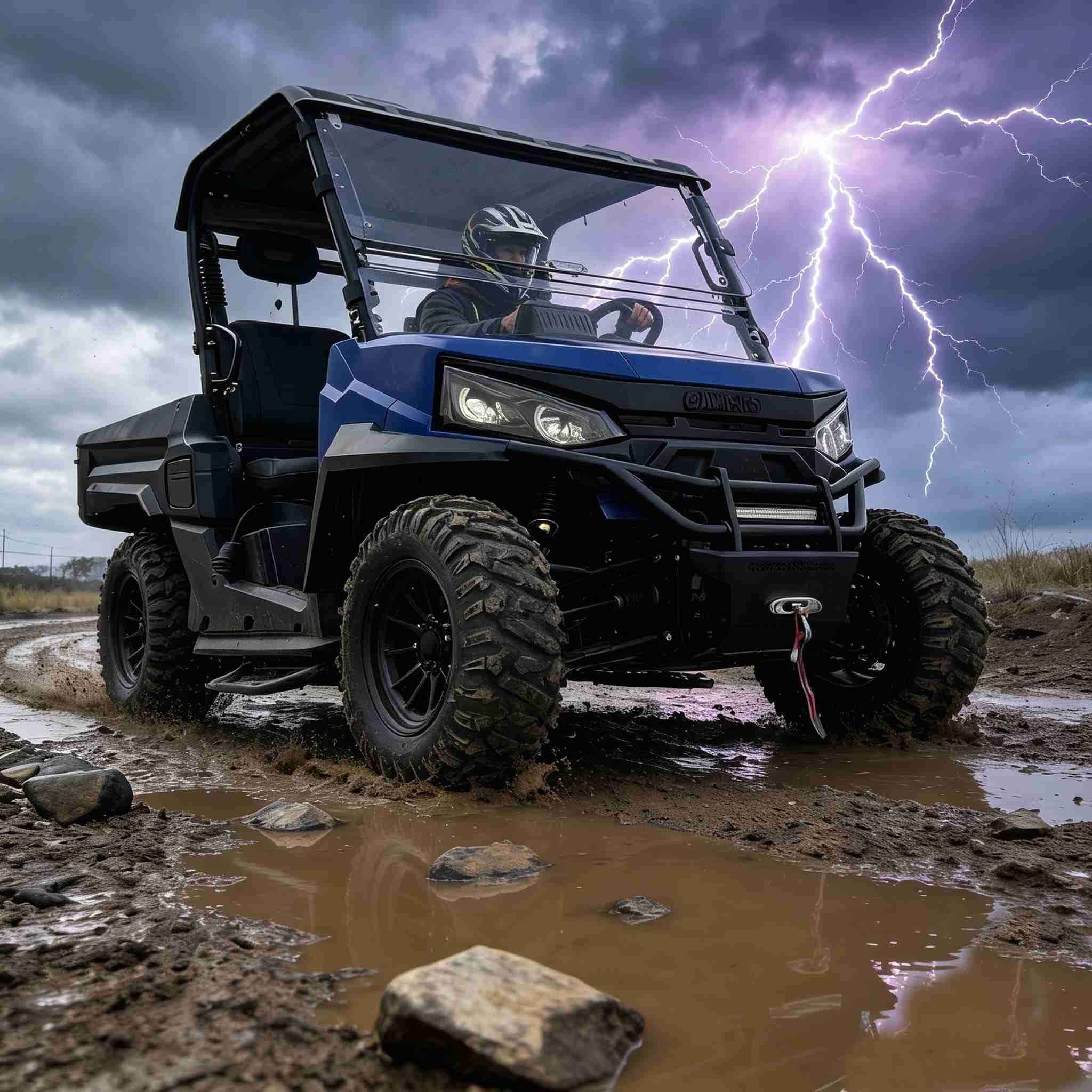 4WD Off Road UTV 73.6V 1000kg Pukseerimine 400A kontroller 150Ah