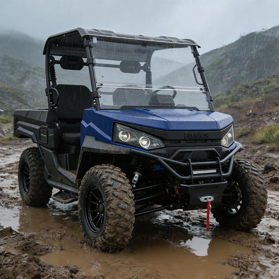 PKE võtmeta käivitussüsteem 10 kW vahelduvvoolumootor, elektriline UTV 400A kontroller, 80-100 km, 4WD